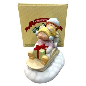 1984 Cabbage Patch Kids (Christmas Edition): Children Riding a Sleigh Figurine
